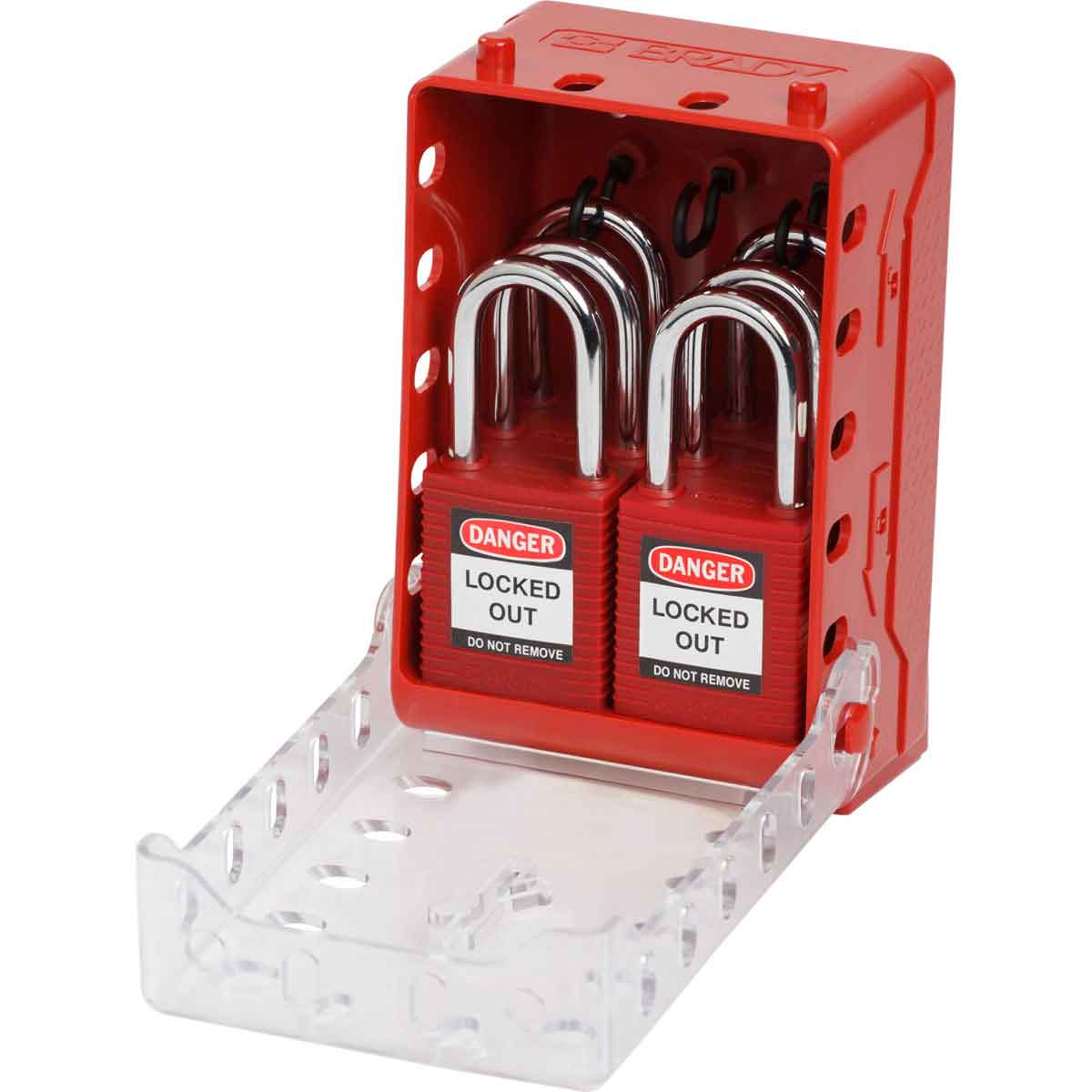 CAJA DE SEGURIDAD ULTRACOMPACTA + 6 CERRADURAS ROJAS - BRADY