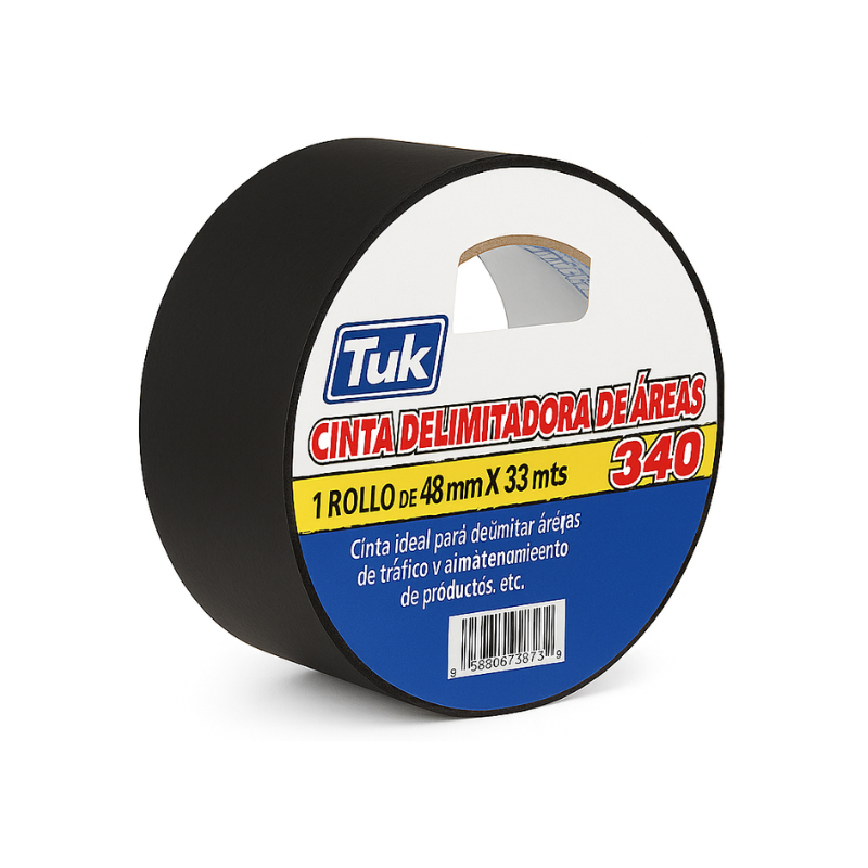 CINTA DELIMITADORA NEGRA TUK 2” X 33M - 1 PIEZA