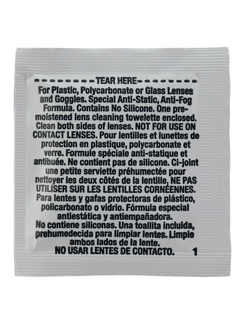DISPENSADOR DE TOALLITAS HÚMEDAS PARA LIMPIEZA DE LENTES BULLHEAD SAFETY - 100 PIEZAS