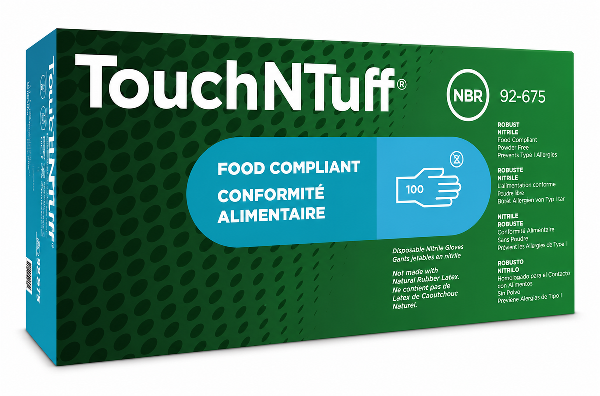 GUANTES DE NITRILO TOUCHNTUFF 92-675 ANSELL - CAJA CON 100 PIEZAS