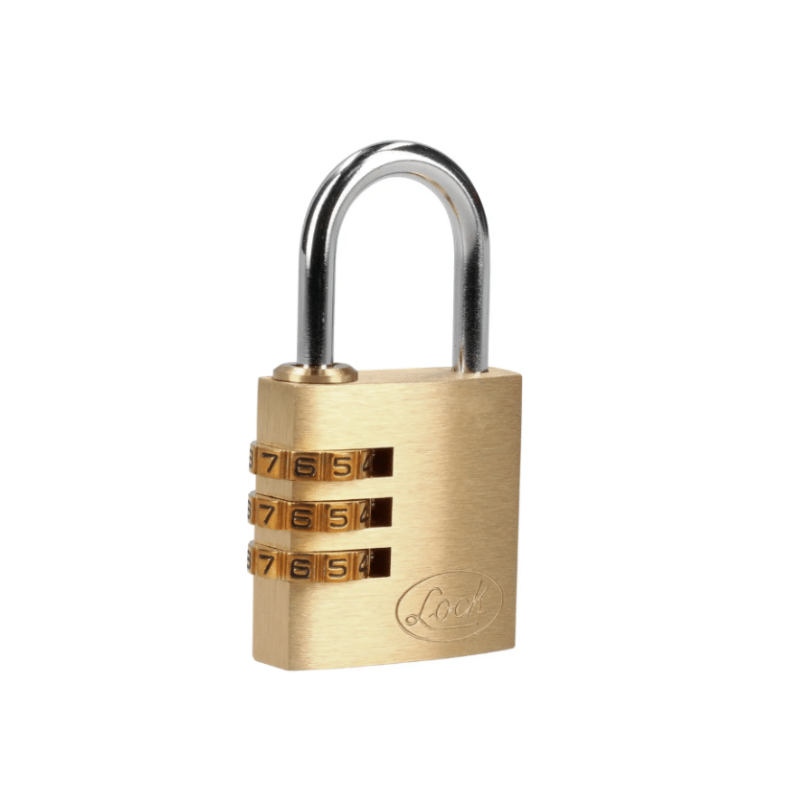 CANDADO DE COMBINACIÓN PROGRAMABLE DE LATÓN LOCK 30 MM - 1 PIEZA