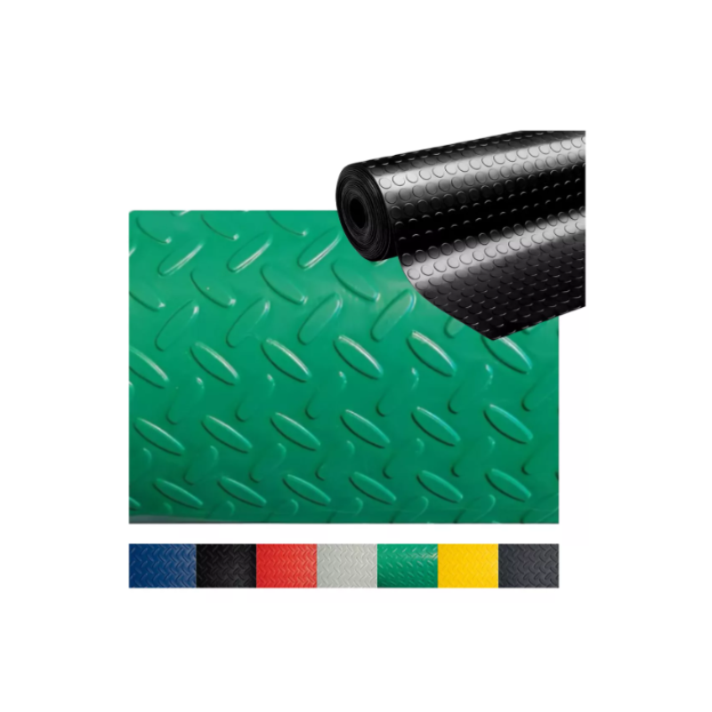 PISO DE HULE ANTIDERRAPANTE RECICLADO TIPO TACHONADO 1.5 X 5 M - 1 ROLLO