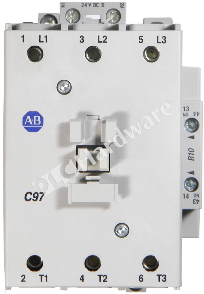 100-C97DJ10. CONTACTOR IEC, 97 AMP, 3 POLOS, OPERADO CON BOBINA DE 24VCD, CON DIODO INTEGRADO, 1 N.A. MCA ALLEN BRADLEY
