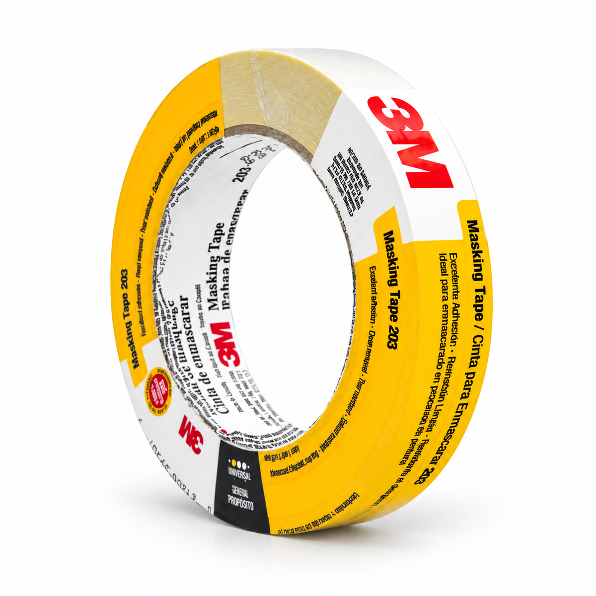CINTA ADHESIVA DE USO GENERAL MASKING TAPE 3M 203, 24 MM X 50 M - 1 PIEZA