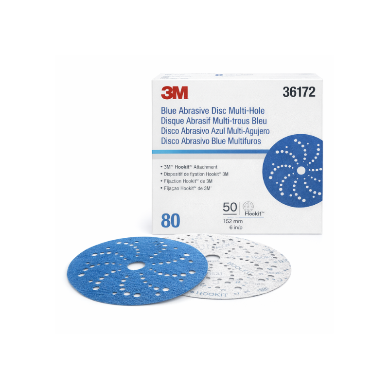 DISCO DE LIJA ABRASIVO 3M GRANO 80 6" 36172 - 50 PIEZAS