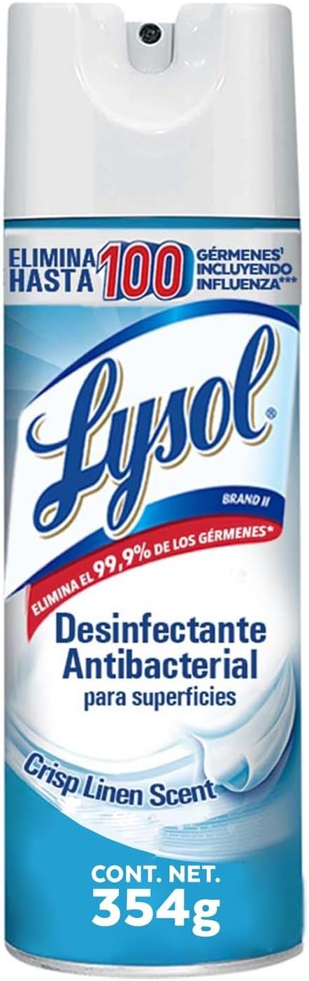 DESINFECTANTE ANTIBACTERIAL LYSOL CRISP LINEN EN AEROSOL 354 G - 1 PZA