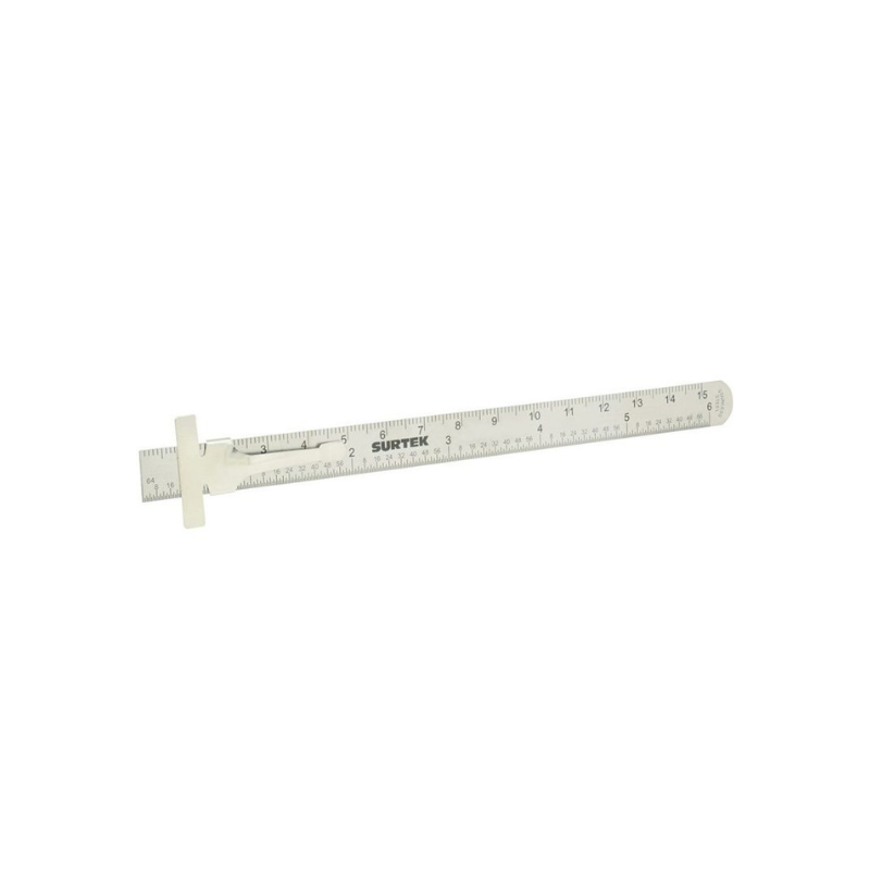 REGLA DE BOLSILLO DE ACERO INOXIDABLE 6" SURTEK 122210 - 1 PIEZA