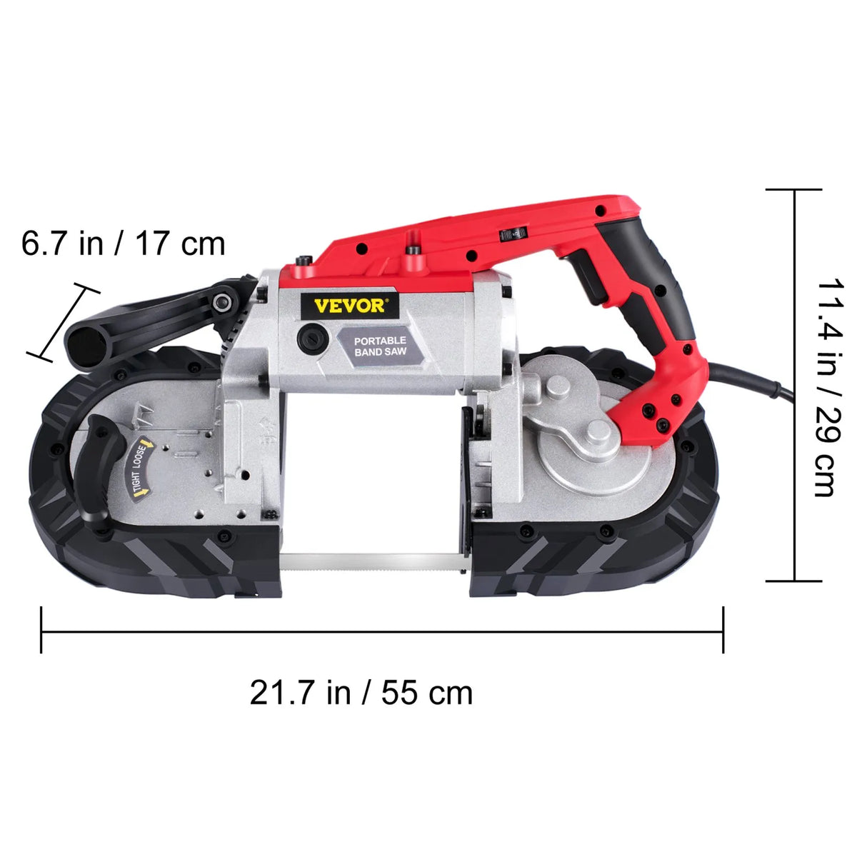 Sierra de Cinta Portátil VEVOR 5" 1100W