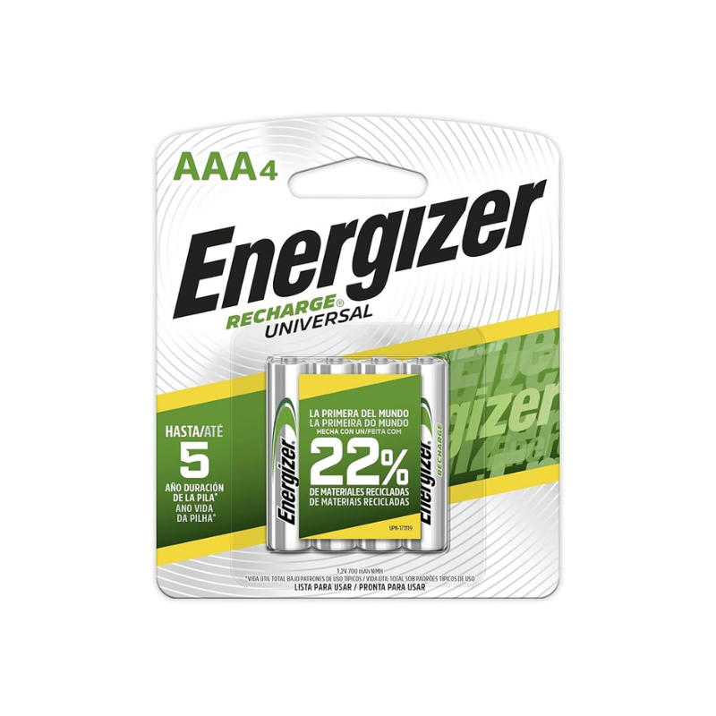 PILA RECARGABLE AAA ENERGIZER - 4 PIEZAS