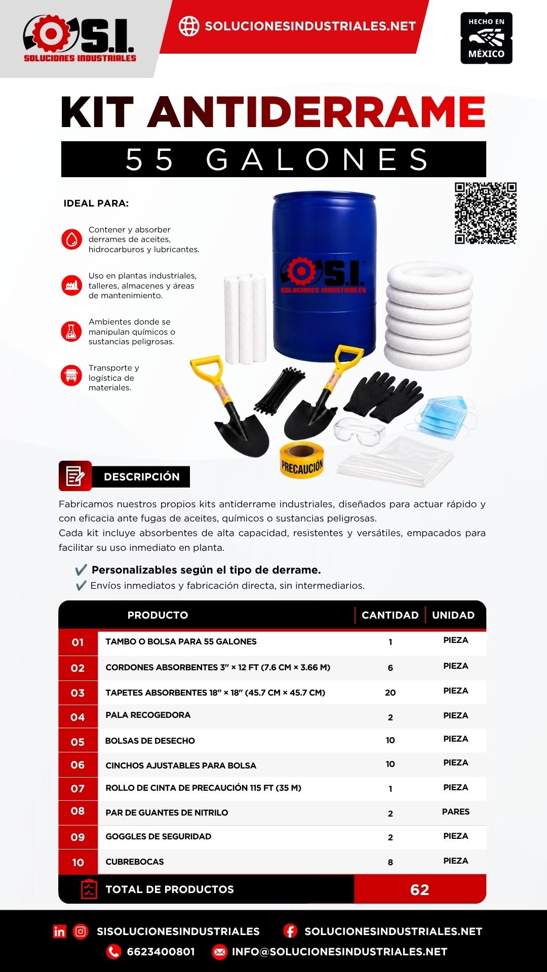 Kit Antiderrame - 55 galones