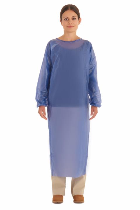 MANDIL DE PVC 6 MIL COLOR AZUL - ANSELL ALPHATEC 56-903 - 1 CAJA CON 12 MANDILES