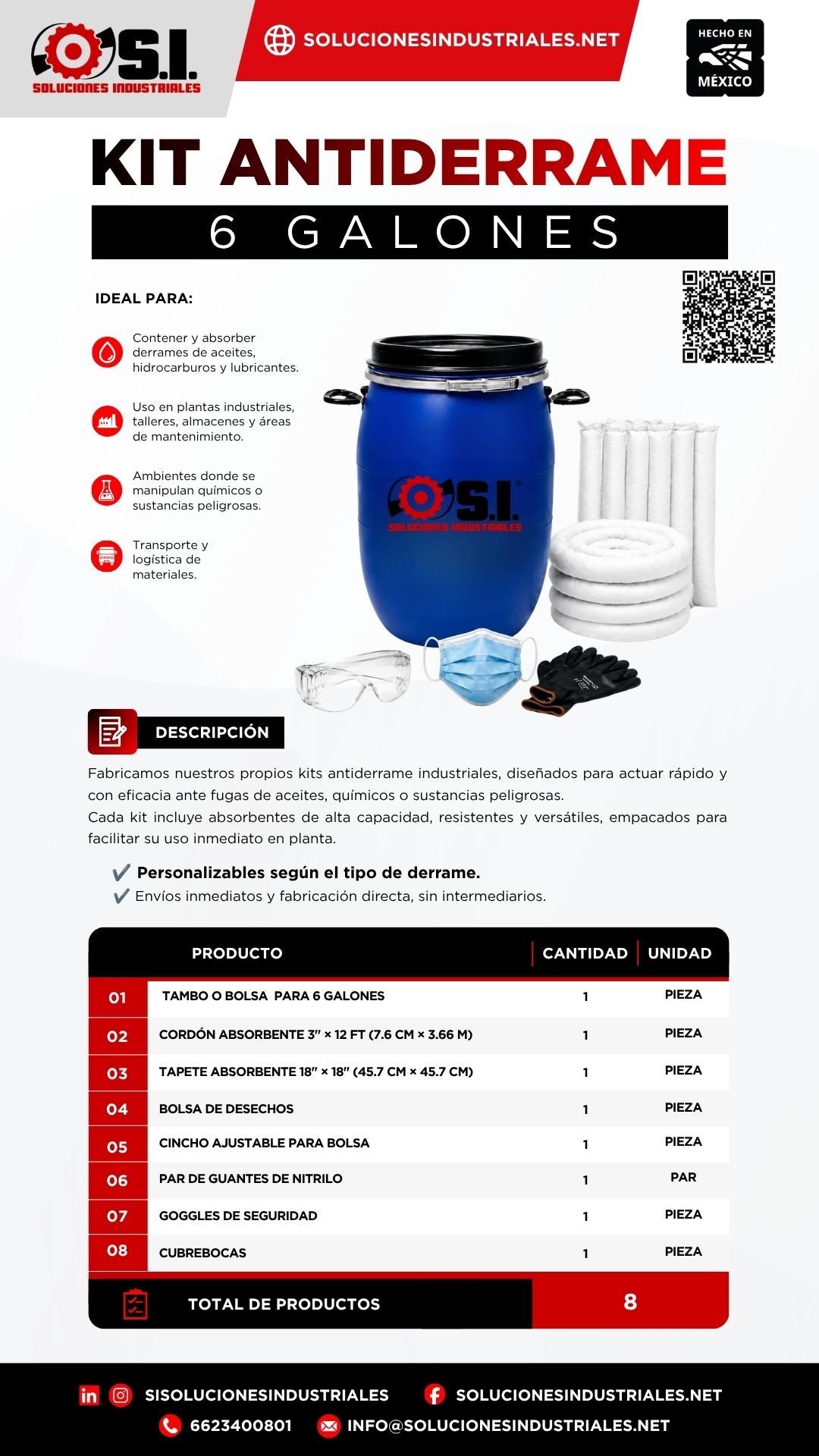 Kit Antiderrame - 6 Galones