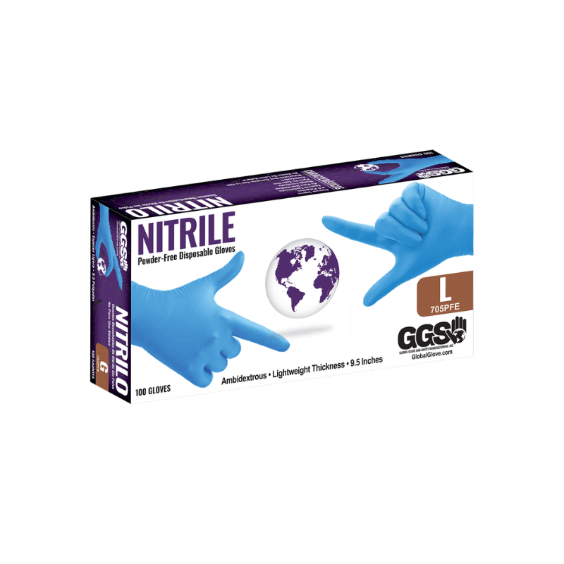 GUANTE DE NITRILO AZUL SAFE FIT 705PFE - 100 PIEZAS