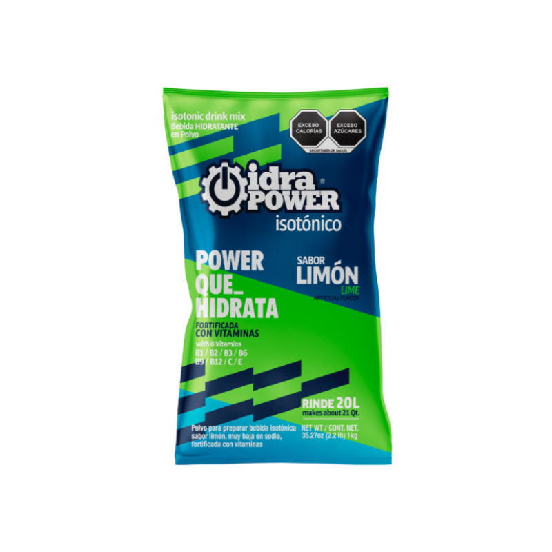 IDRAPOWER BEBIDA HIDRATANTE SIN AZÚCAR VARIOS SABORES 1 KG - 1 PIEZA