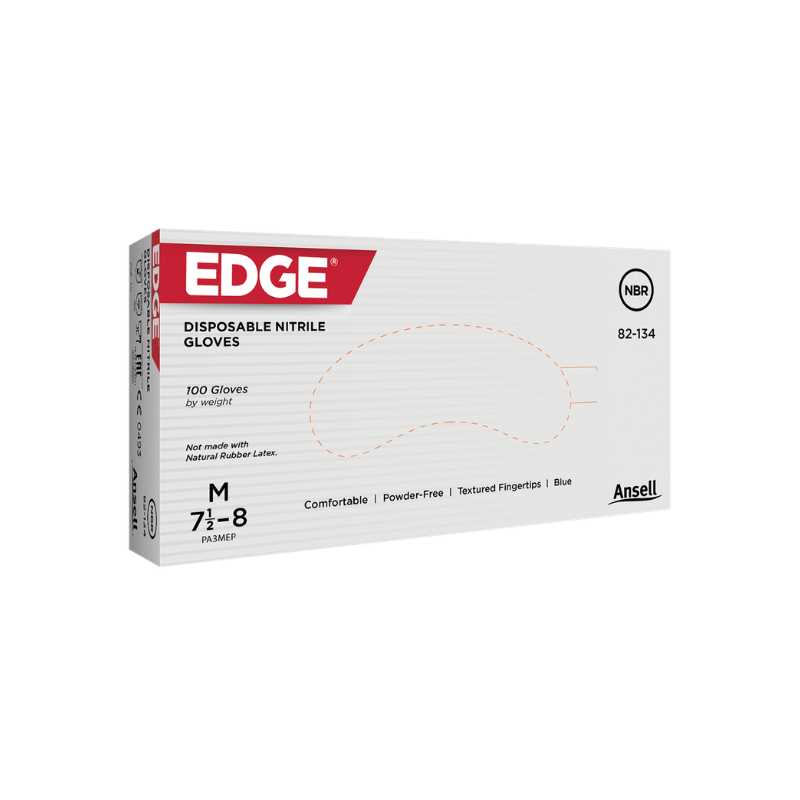 GUANTE DE NITRILO AZUL 4.3 MIL - ANSELL EDGE 82-134 - CAJA CON 100 PIEZAS