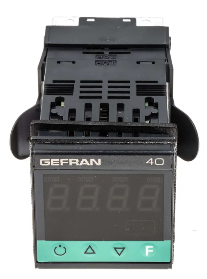 CONTROLADOR DE TEMPERATURA GEFRAN MODELO: 40T-48-4-24-RR-0-2-0-1 24VDC 50MA ALIMENTACIÓN ELEC. 100 - 240 VAC