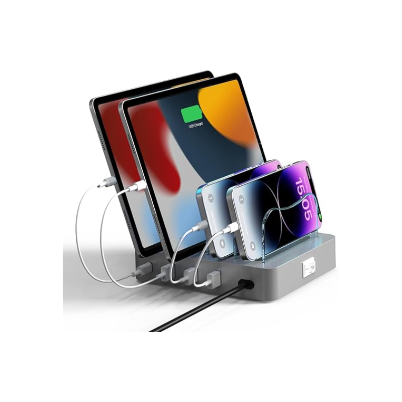 ESTACIÓN DE CARGA USB DE 4 PUERTOS CON BASE ORGANIZADORA VIMC