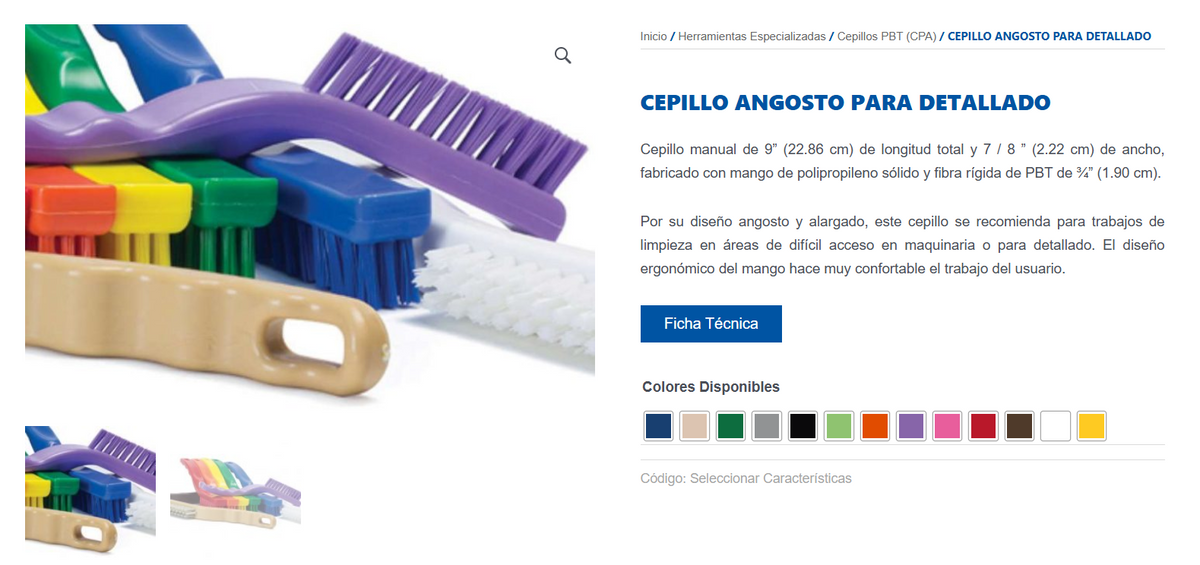 CEPILLO ANGOSTO P/DETALLADO AZUL