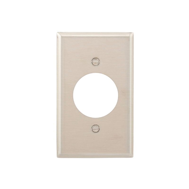 PLACA ACERO INOXIDABLE 1 MÓDULO PARA RECEPTÁCULO CIRCULAR