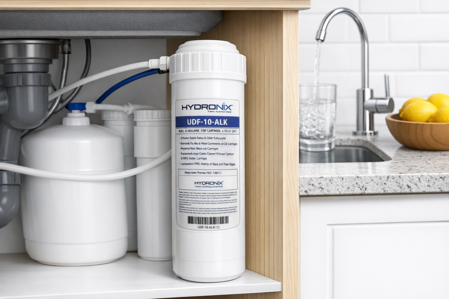 FILTRO CARTUCHO ALCALINIZANTE HYDRONIX UDF‑10‑ALK 5 000 GAL  2.5" X10" - 1 PIEZA