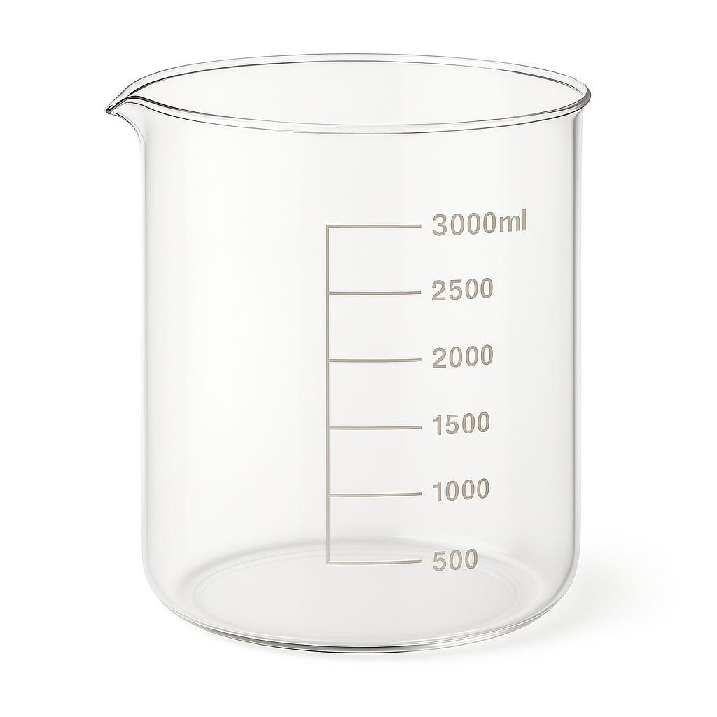 VASO DE PRECIPITADO PERFIL BAJO - 3000ML - VIDRIO - 1 PIEZA