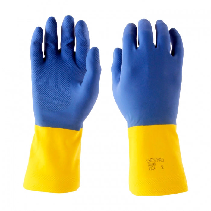 GUANTE CHEMIPRO AZUL CON AMARILLO