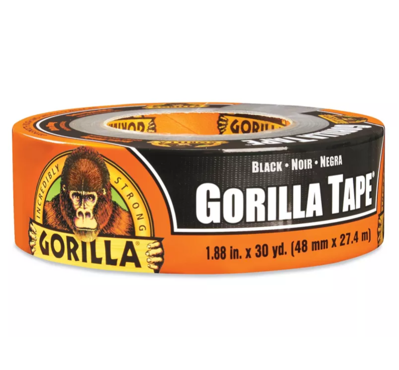 CINTA PARA DUCTOS NEGRA GORILLA - 2" x 30 YARDAS - 48mm x 27m