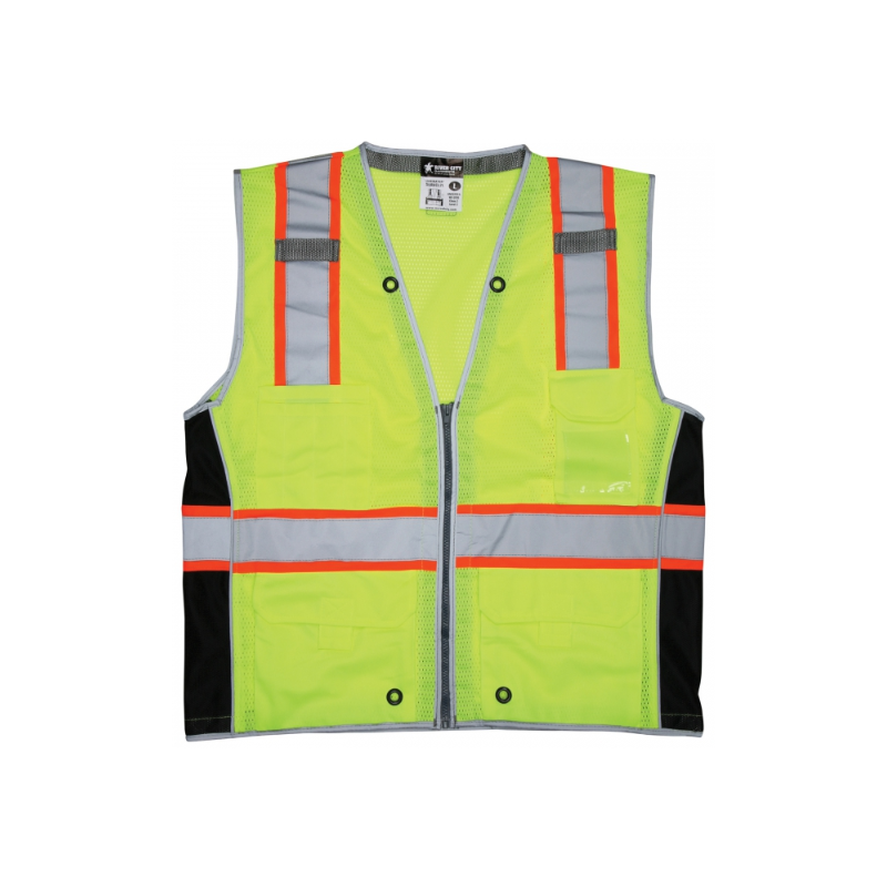 CHALECO TIPO MINERO DE ALTA VISIBILIDAD VERDE CON REFLEJANTE CLASE II - 1 PIEZA