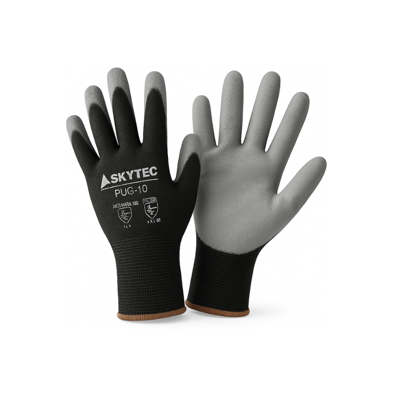 GUANTES DE POLIÉSTER CON RECUBRIMIENTO DE POLIURETANO PUG‑10 - 1 PAR