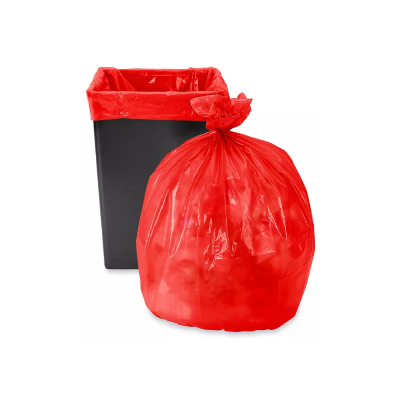 BOLSAS PARA BASURA ROJAS 40–45 GALONES BAJA DENSIDAD LINEAL - 100 PIEZAS