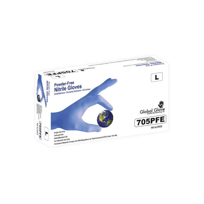 GUANTE DE NITRILO DESECHABLE SAFE FIT 705PF - CAJA CON 100 PZS