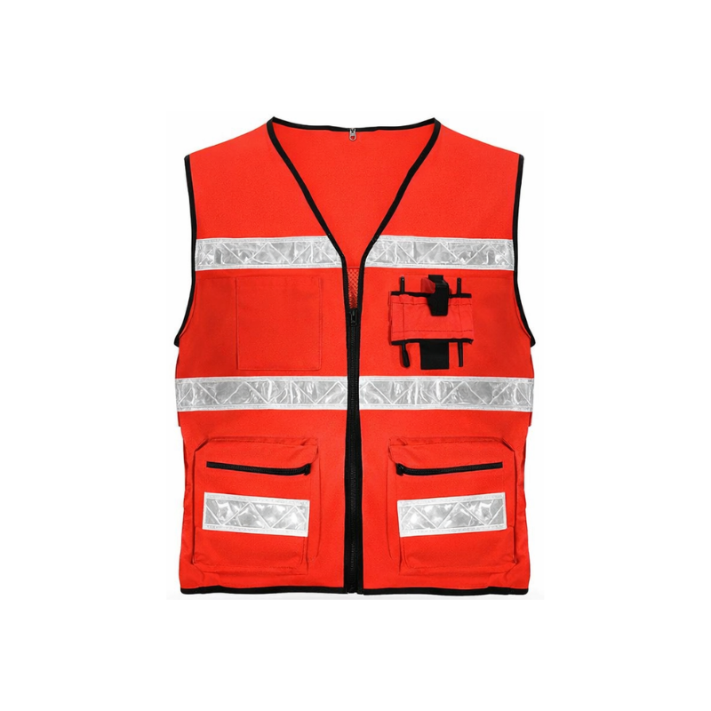 CHALECO GABARDINA ALGODON Y MALLA TEXTIL NARANJA