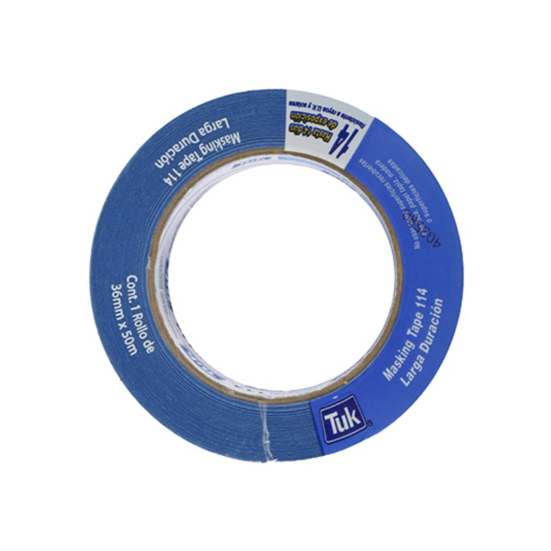 CINTA MASKING TUK DE LARGA DURACIÓN 114 AZUL 36 MM X 50 M - 1 PIEZA